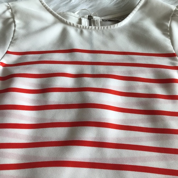 Loft Striped Top with Zip - XS White Red - Picture 3 of 6
